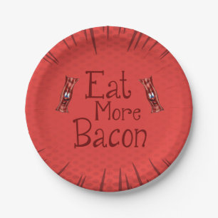 Prato De Papel Placa de Bacon de Cartoon em Cubo