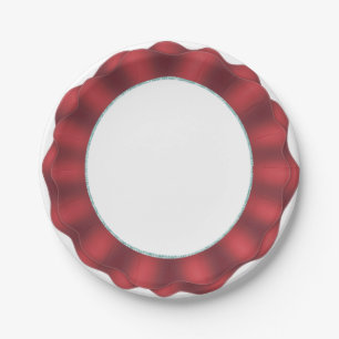 Prato De Papel placa de borda vermelha