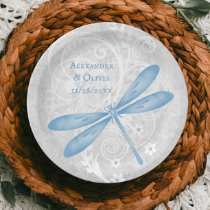 Prato De Papel Placa de Cabelo de Dragonfly Azul