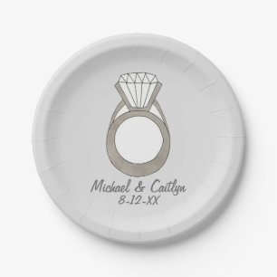 Prato De Papel Placa de Casamento de Noivado de Diamante Personal