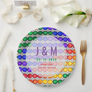 Prato De Papel 💍🌈 Placa de Casamento LGBT Personalizável