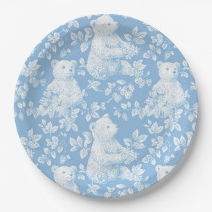Prato De Papel Placa de Chá de fraldas de Urso Floral de Toile Fr