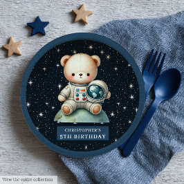 Prato De Papel Placa de Chá de fraldas do Astronauta de Urso de T