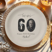 Placa de Foto de Aniversário de 60 Anos Personaliz