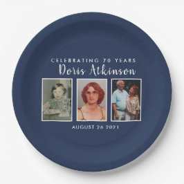 Prato De Papel placa de fotografia de 70 aniversário