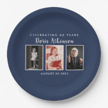 placa de fotografia de 80 aniversário