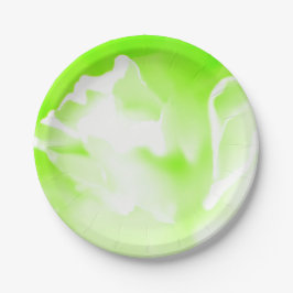 Prato De Papel Placa de Impressão de Papel Floral Verde Brilhante