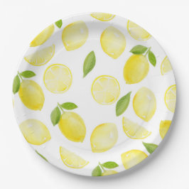 Prato De Papel Placa de Padrões de Limão Amarelo