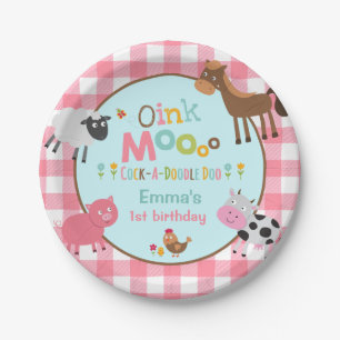 Prato De Papel Placa de papel 7" do aniversário da fazenda