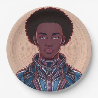 Prato De Papel Placa de papel Afrofuturista King de 12"