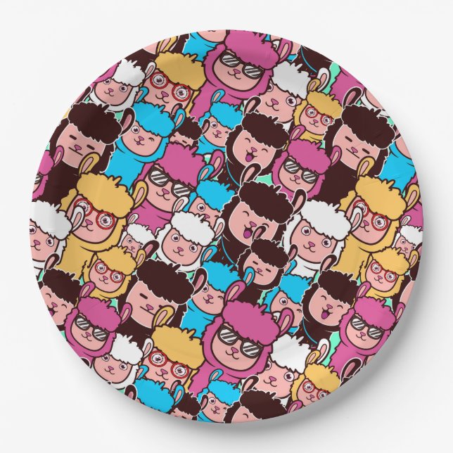 Prato De Papel Placa de papel Alpaca/Llama (Frente)