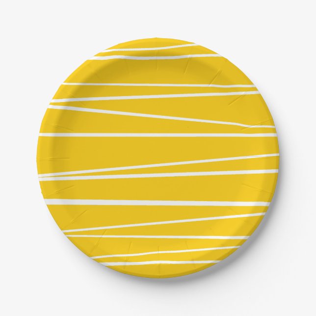 Prato De Papel Placa de papel amarelo de faixa espanhola (Frente)