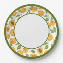 Prato De Papel Placa de Papel Apricot Amarelo Botânico