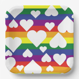 Prato De Papel Placa de papel arco-íris quadrada