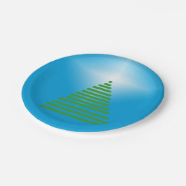 Prato De Papel Placa de papel - Árvore com estrela