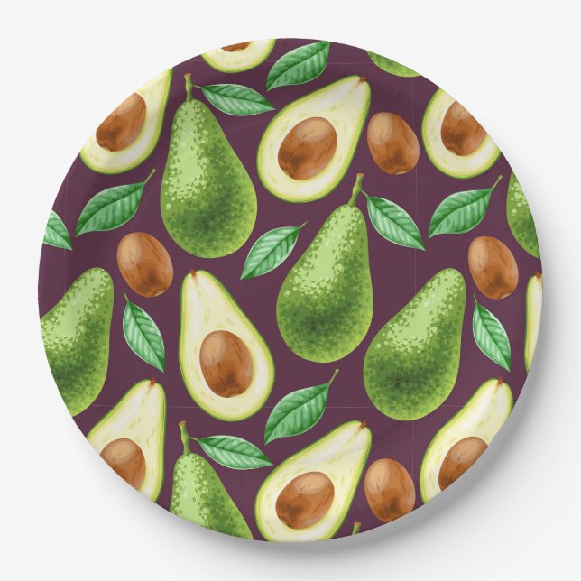 Prato De Papel Placa de Papel Avocado (Frente)