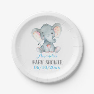 Prato De Papel Placa de papel azul Chá de fraldas de elefante