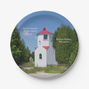 Prato De Papel Placa de papel Bailey Harbor Range Lights
