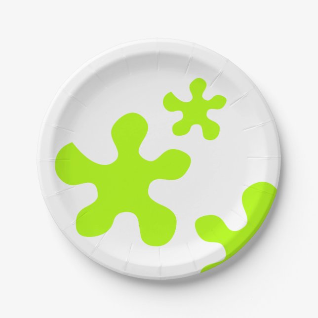 Prato De Papel placa de papel branco esbranquiçado verde, cor bra (Frente)