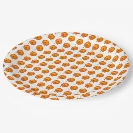 Prato De Papel Placa de Papel - Calendário Laranja nas Linhas