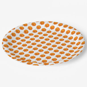 Prato De Papel Placa de Papel - Calendário Laranja nas Linhas