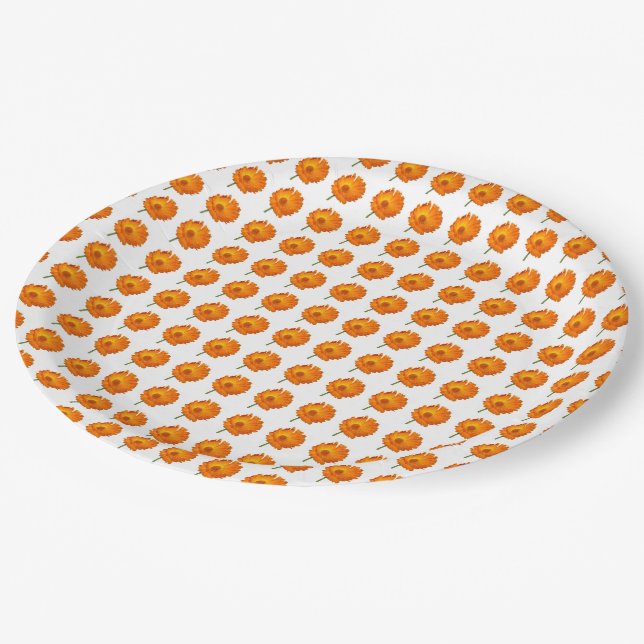 Prato De Papel Placa de Papel - Calendário Laranja nas Linhas (Inclinado)