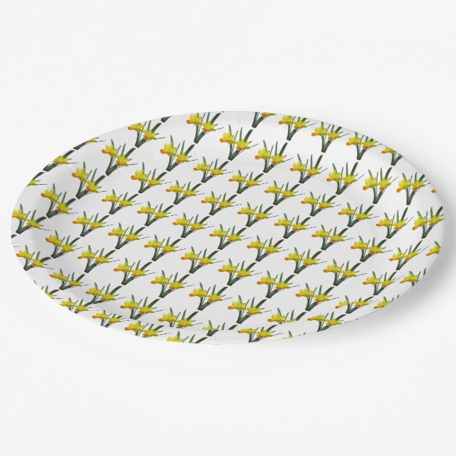 Prato De Papel Placa de Papel - Campo de Daffodils (Inclinado)