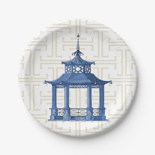 Prato De Papel Placa de Papel Chinoiserie (Frente)