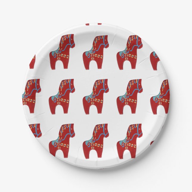Prato De Papel Placa de papel Dala Horse animada (Frente)