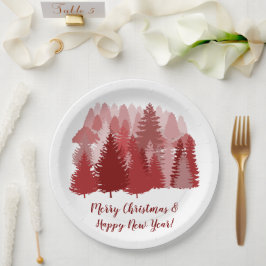 Prato De Papel Placa de papel de 9" da árvore de Natal do rico
