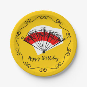 Prato De Papel Placa de papel de aniversário da fronteira do ven