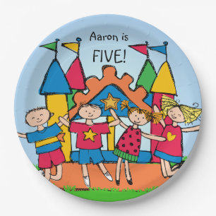 Prato De Papel Placa de papel de Aniversário de criança de salto 