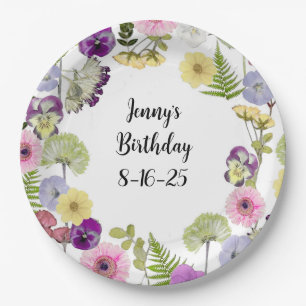 Prato De Papel Placa de papel de aniversário para o tema flor sel