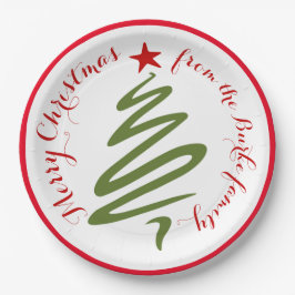 Prato De Papel Placa de papel de árvore de Natal abstrato