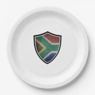Prato De Papel Placa de papel de bandeira do escudo sul-africano