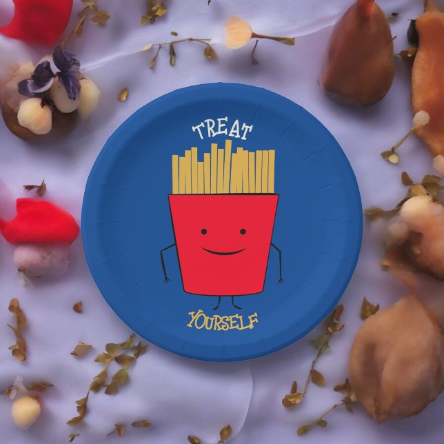 Prato De Papel Placa de Papel de Cartografia Fries (french fries treat,birthday,wedding,baby shower,special occasion event paper plate party supplies)