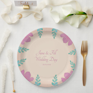 Prato De Papel Placa de Papel de Casamento Personalizada