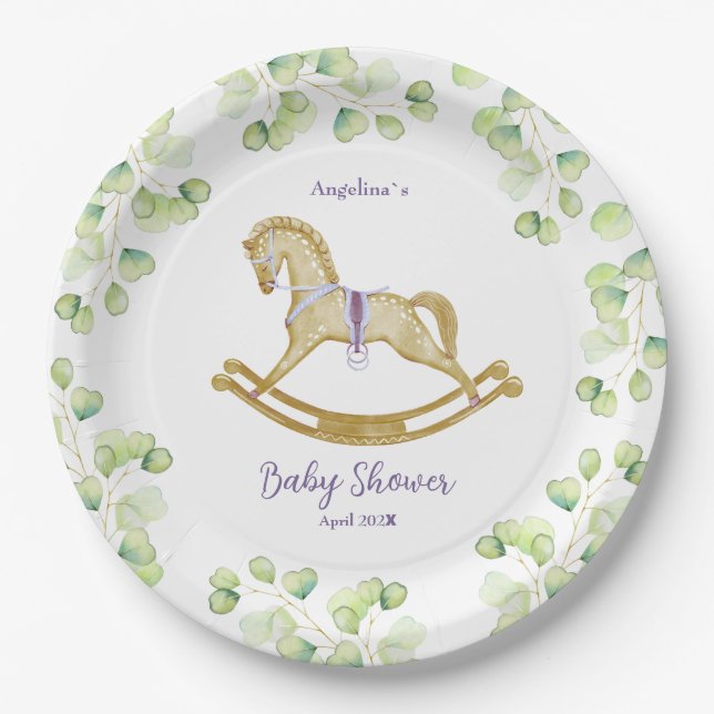 Prato De Papel Placa de papel de chá de fraldas com um padrão enc (Frente)