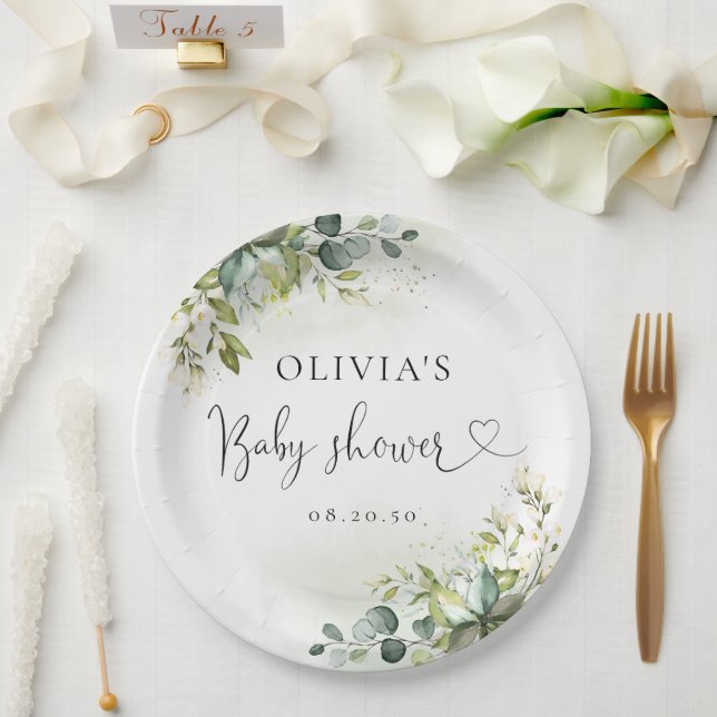 Prato De Papel Placa de papel de Chá de fraldas verde (Casamento)