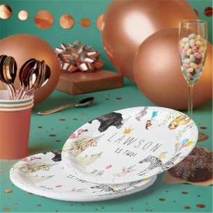 Prato De Papel Placa de papel de cor de água para animais de fest