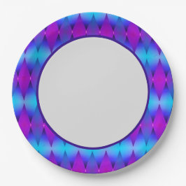 Prato De Papel Placa de papel de diamantes azuis