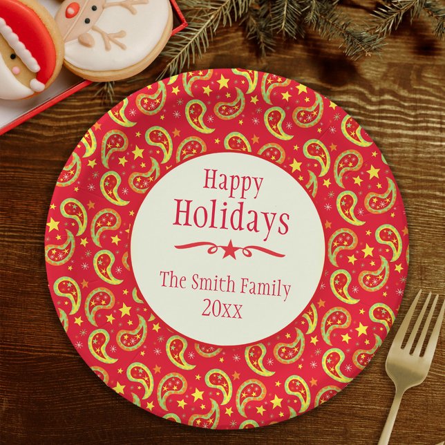 Prato De Papel Placa de papel de férias da paisagem natalina (Criador carregado)