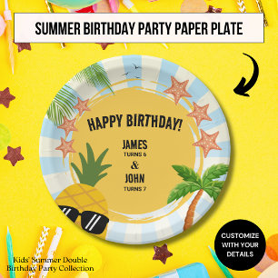 Prato De Papel Placa de papel de festa de aniversário com tema de