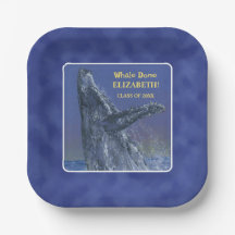 Placa de papel de Festa de formatura de baleia div