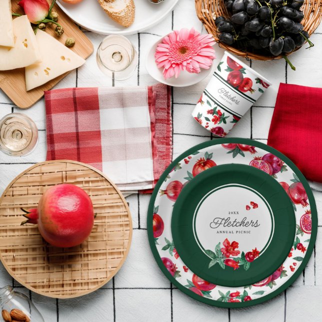 Prato De Papel Placa de Papel de Flor de Romã Botânica (Criador carregado)