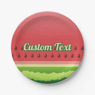 Prato De Papel Placa de papel de fundo de melancia