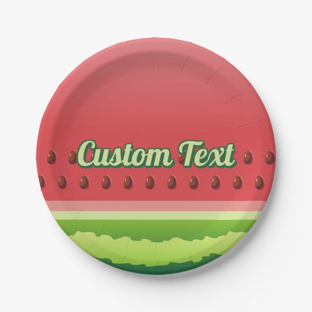 Prato De Papel Placa de papel de fundo de melancia (Frente)