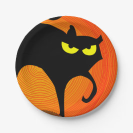 Prato De Papel Placa de papel de gato preto