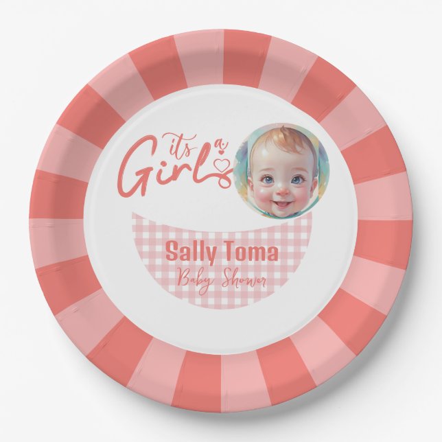 Prato De Papel Placa de papel de menina (Frente)