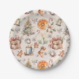 Prato De Papel Placa de Papel de Mistura de Natal